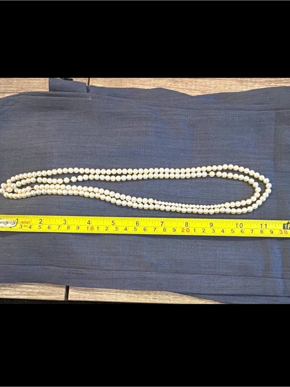 Vintage 45” White Pearl Rope Necklace 7mm Hand-knotted Flapper Opera Strand